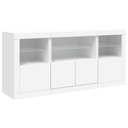 vidaXL Sideboard with LED Lights White 142,5x37x67 cm