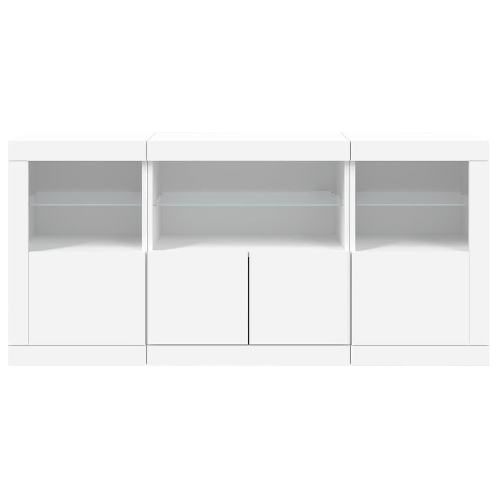 vidaXL Sideboard with LED Lights White 142,5x37x67 cm
