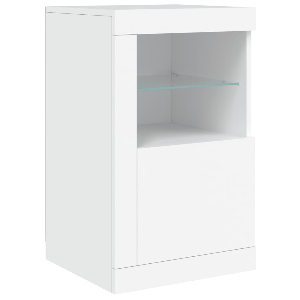 vidaXL Sideboard with LED Lights White 142,5x37x67 cm