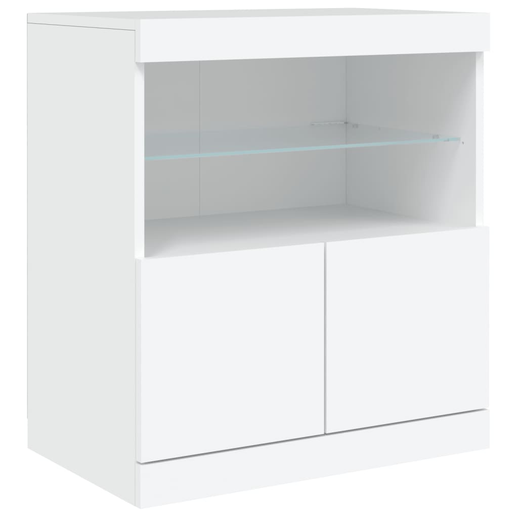 vidaXL Sideboard with LED Lights White 142,5x37x67 cm