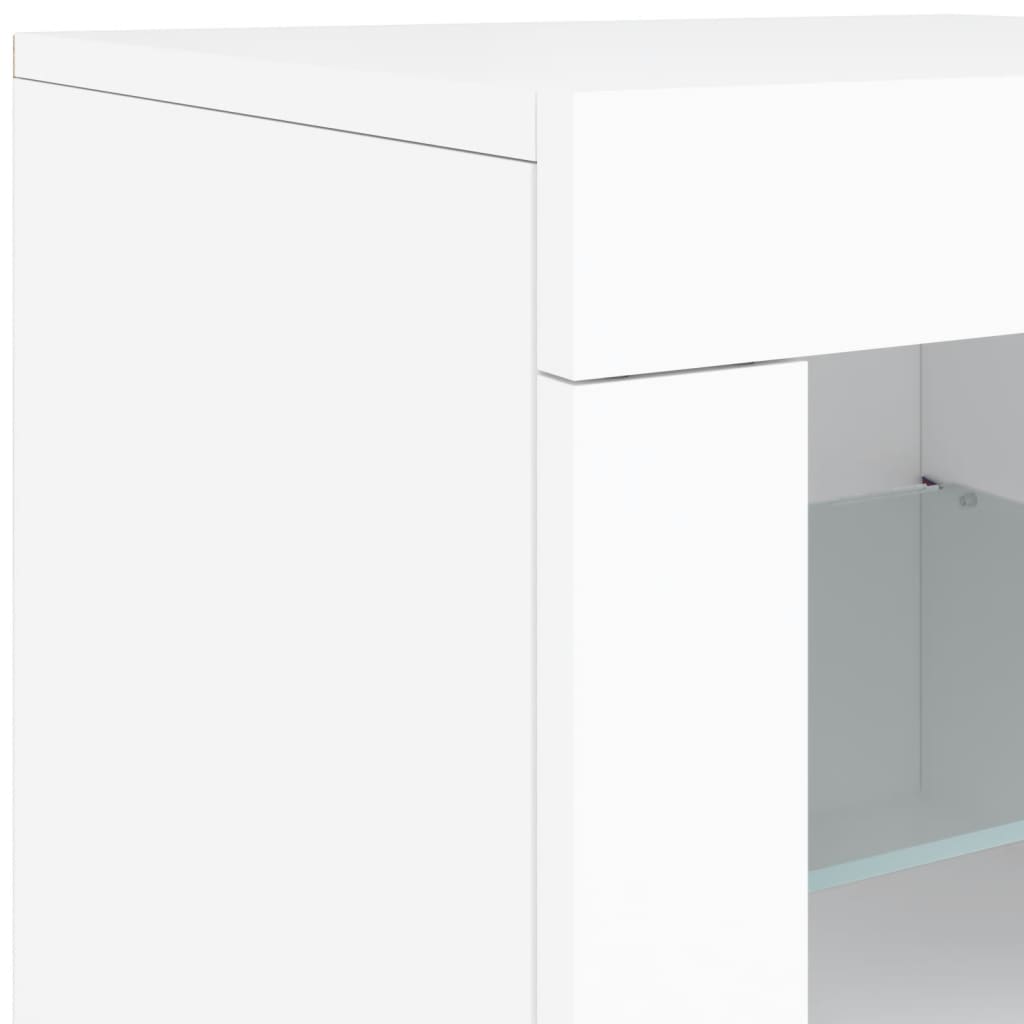 vidaXL Sideboard with LED Lights White 142,5x37x67 cm