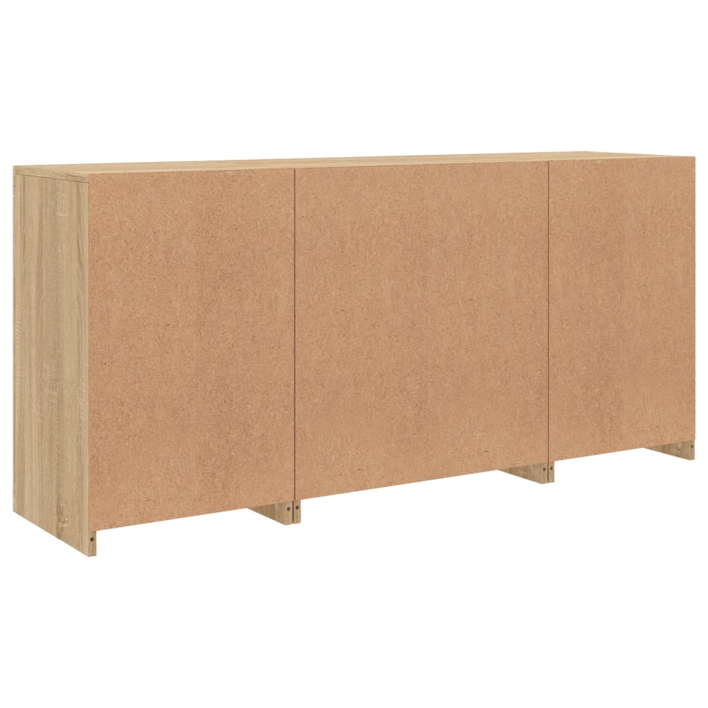 vidaXL Sideboard with LED Lights Sonoma Oak 142,5x37x67 cm