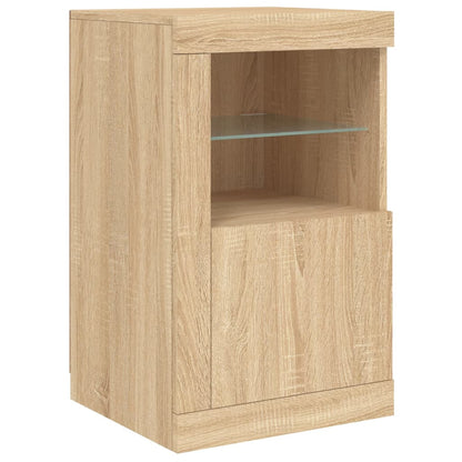 vidaXL Sideboard with LED Lights Sonoma Oak 142,5x37x67 cm