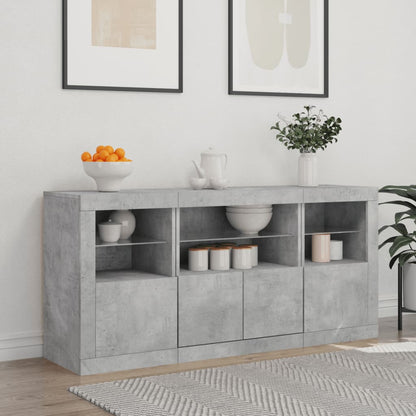 vidaXL Sideboard | Concrete grey | Engineered wood, glass | Medium | Sideboard