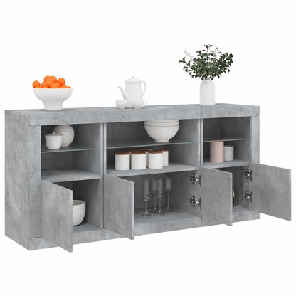 vidaXL Sideboard | Concrete grey | Engineered wood, glass | Medium | Sideboard