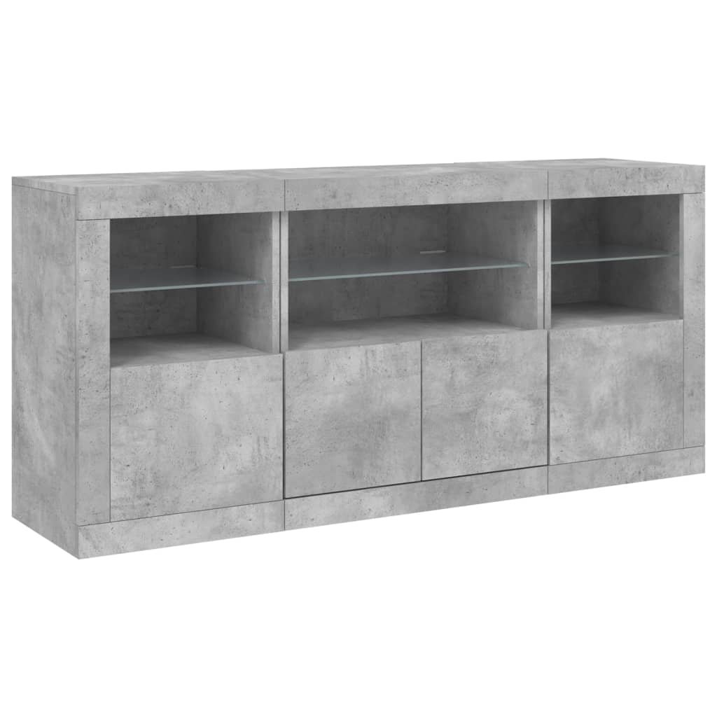 vidaXL Sideboard | Concrete grey | Engineered wood, glass | Medium | Sideboard