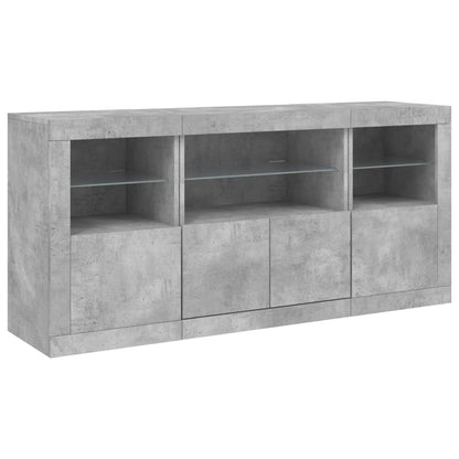 vidaXL Sideboard | Concrete grey | Engineered wood, glass | Medium | Sideboard