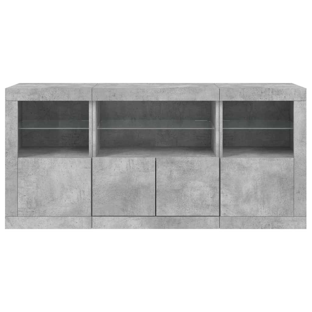 vidaXL Sideboard | Concrete grey | Engineered wood, glass | Medium | Sideboard