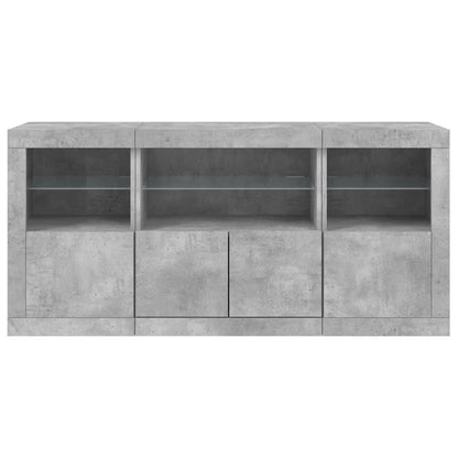 vidaXL Sideboard | Concrete grey | Engineered wood, glass | Medium | Sideboard