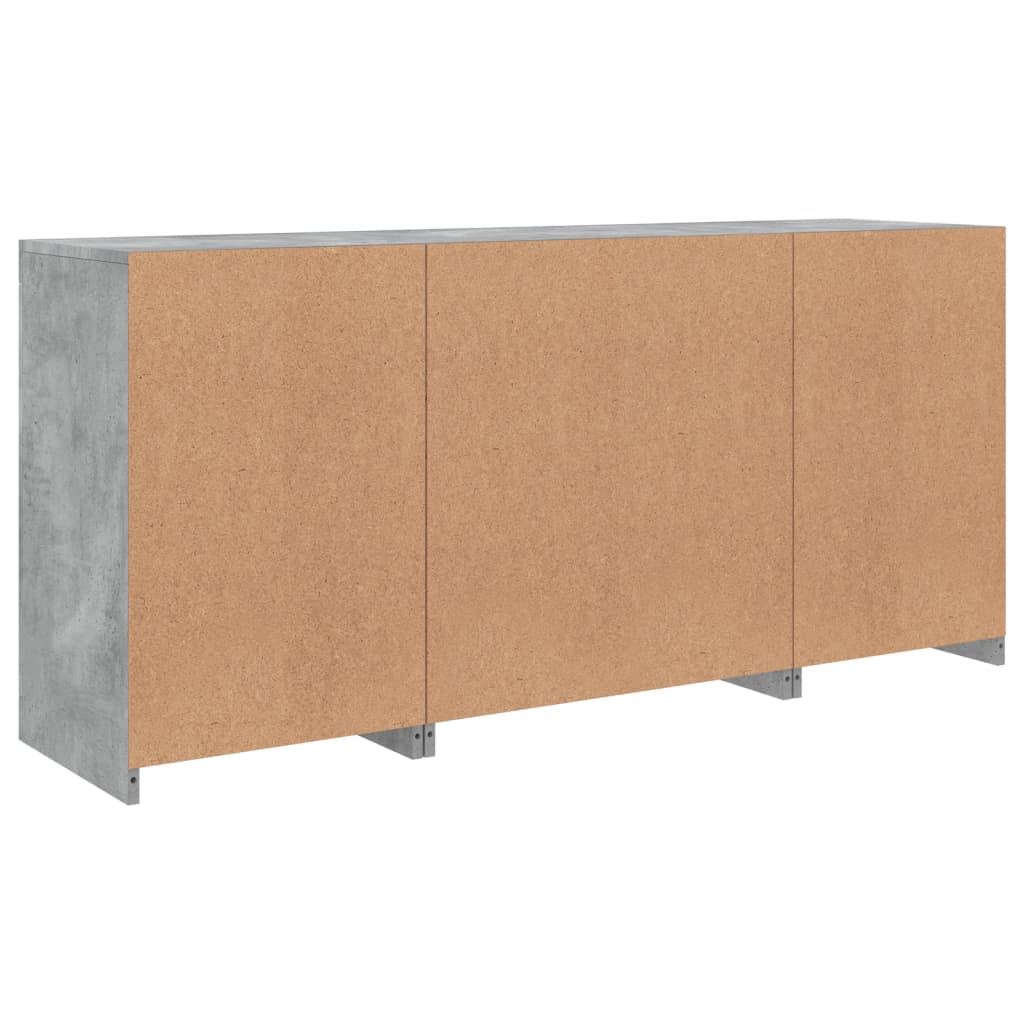 vidaXL Sideboard | Concrete grey | Engineered wood, glass | Medium | Sideboard