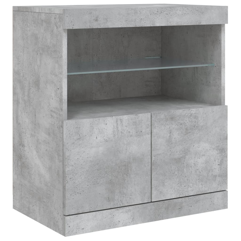 vidaXL Sideboard | Concrete grey | Engineered wood, glass | Medium | Sideboard