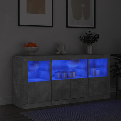 vidaXL Sideboard | Concrete grey | Engineered wood, glass | Medium | Sideboard