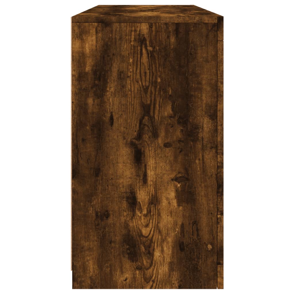 vidaXL Sideboard with LED Lights Smoked Oak 142.5x37x67 cm