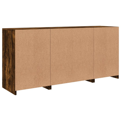 vidaXL Sideboard with LED Lights Smoked Oak 142.5x37x67 cm