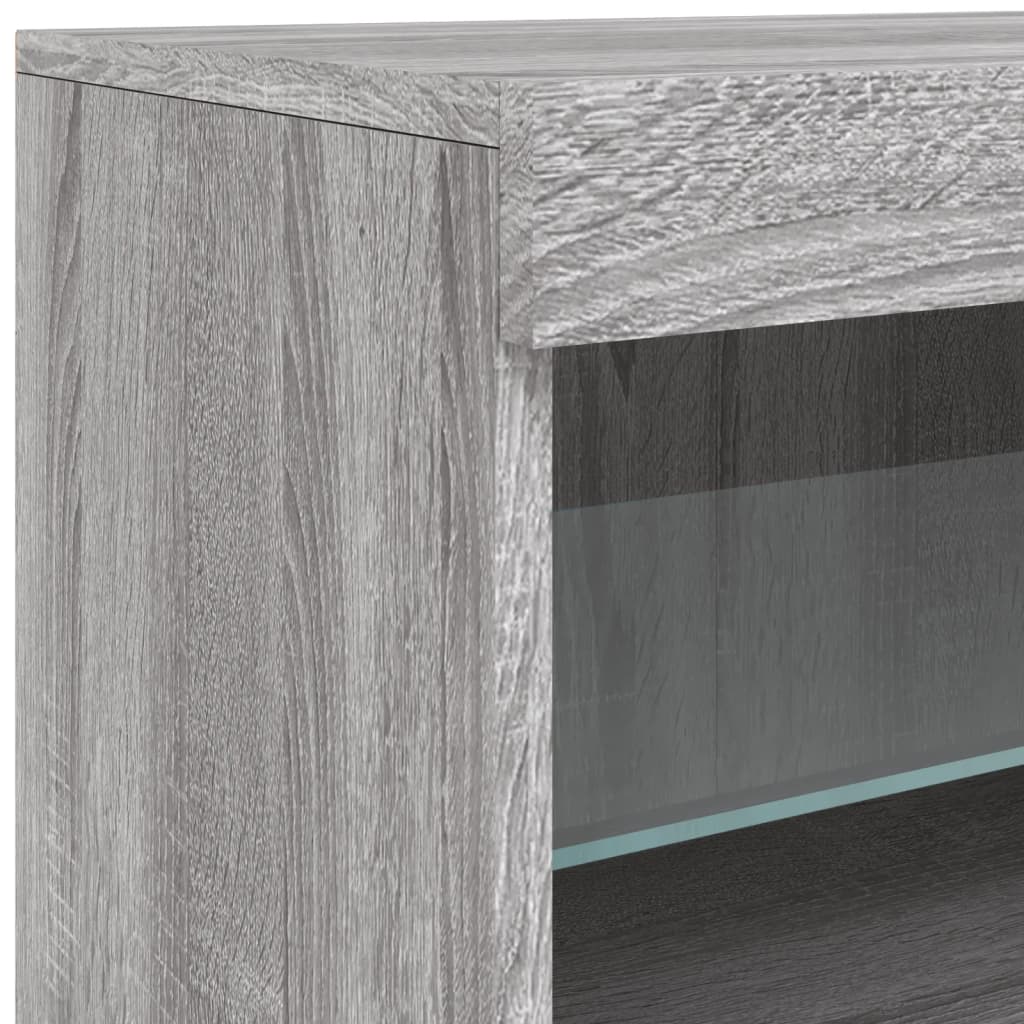 vidaXL Sideboard with LED Lights Grey Sonoma 142,5x37x67 cm