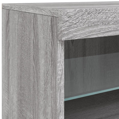 vidaXL Sideboard with LED Lights Grey Sonoma 142,5x37x67 cm