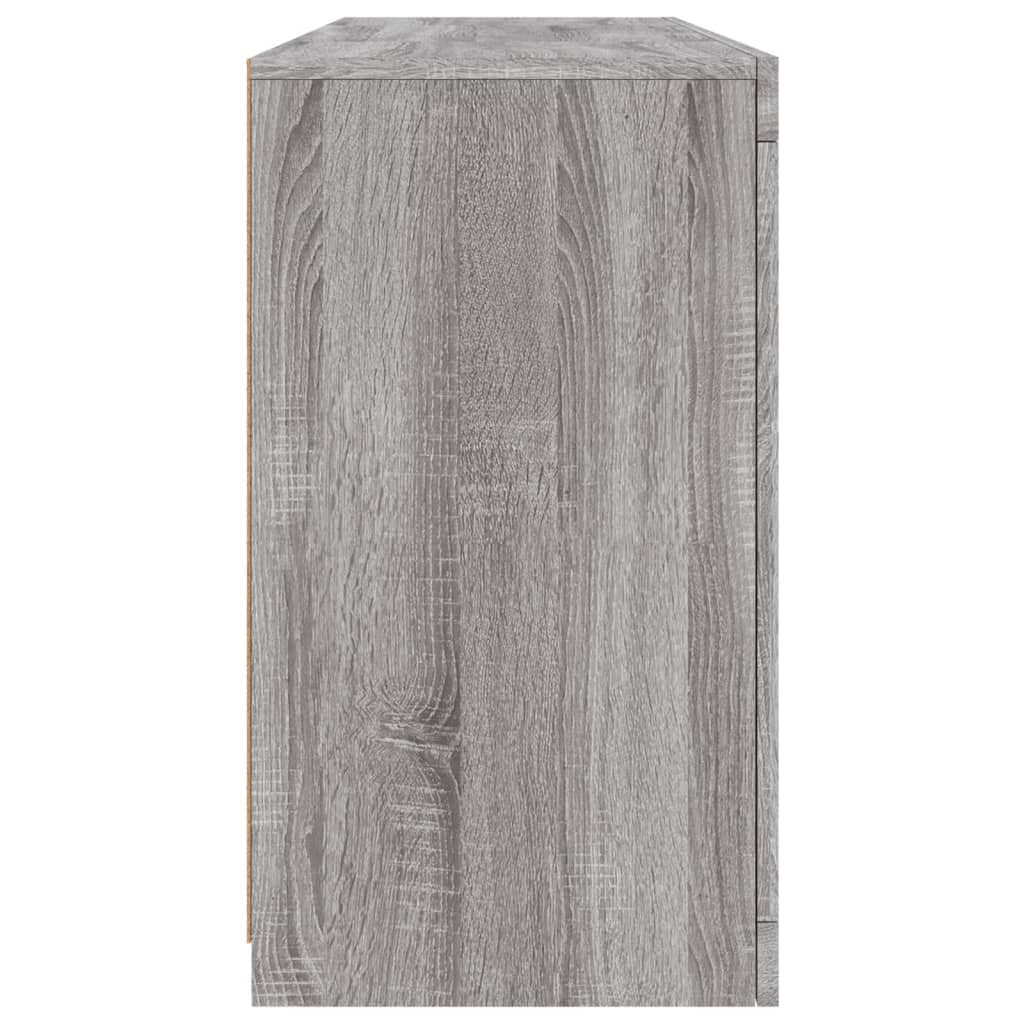 vidaXL Sideboard with LED Lights Grey Sonoma 142.5x37x67 cm