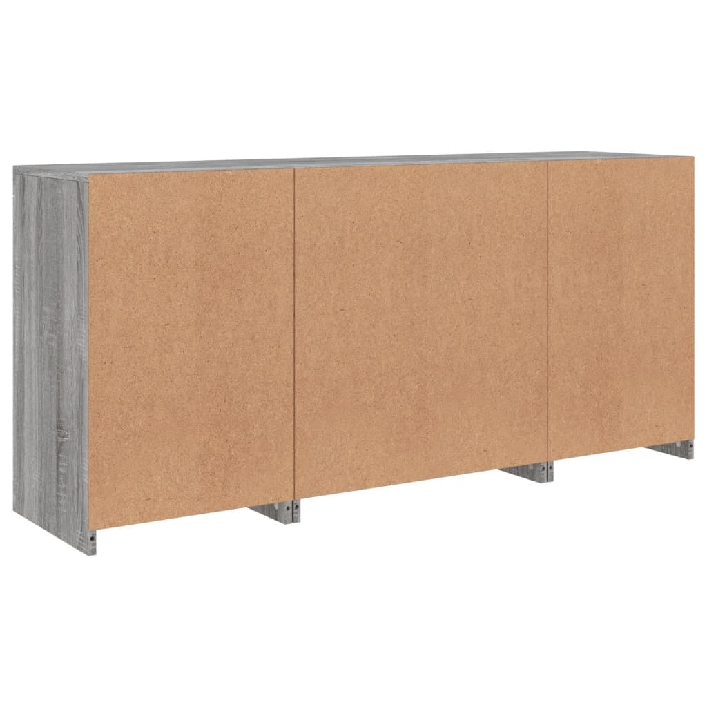 vidaXL Sideboard with LED Lights Grey Sonoma 142.5x37x67 cm