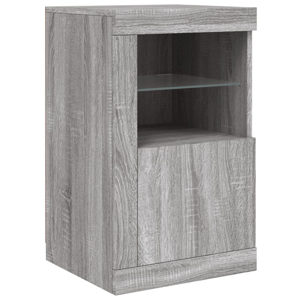 vidaXL Sideboard with LED Lights Grey Sonoma 142,5x37x67 cm
