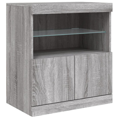 vidaXL Sideboard with LED Lights Grey Sonoma 142,5x37x67 cm