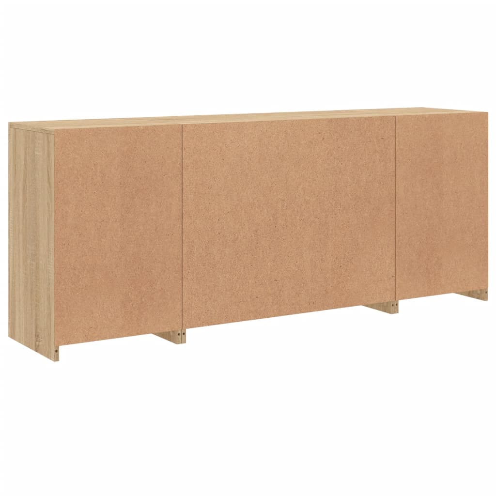 vidaXL Sideboard with LED Lights Sonoma Oak 163x37x67 cm