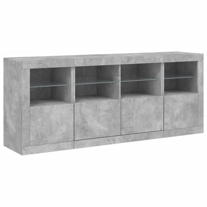 vidaXL Sideboard with LED Lights Concrete Grey 163x37x67 cm