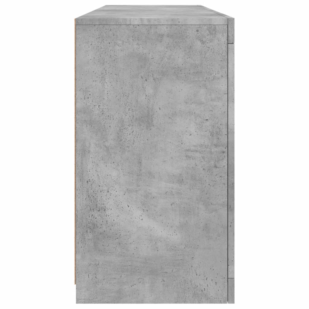 vidaXL Sideboard with LED Lights Concrete Grey 163x37x67 cm