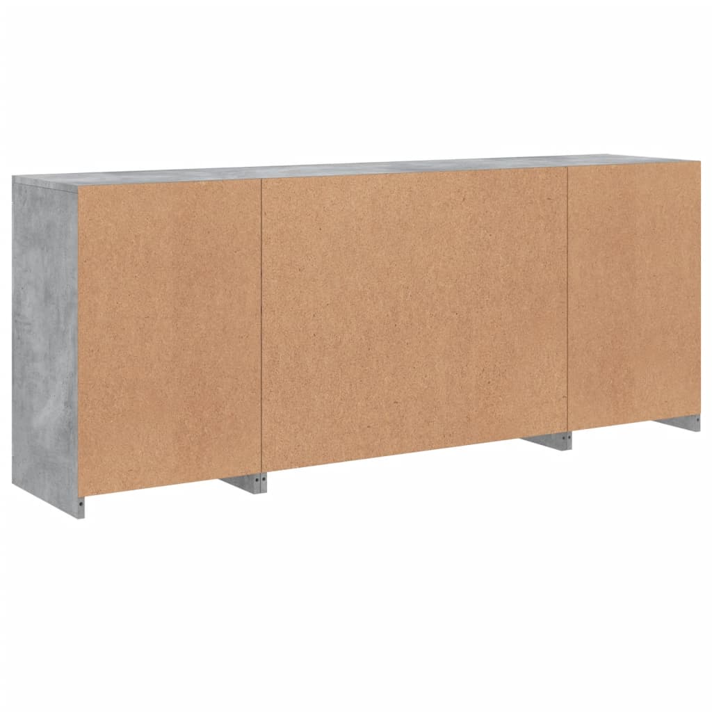vidaXL Sideboard with LED Lights Concrete Grey 163x37x67 cm
