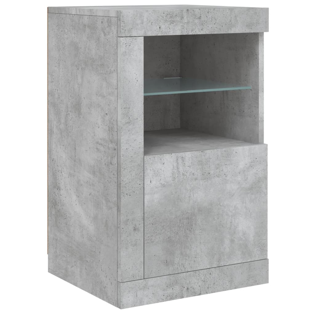 vidaXL Sideboard with LED Lights Concrete Grey 163x37x67 cm
