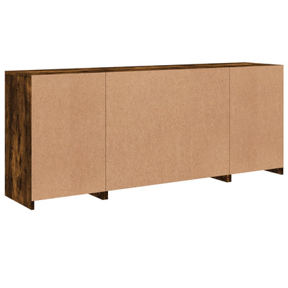 vidaXL Sideboard with LED Lights Smoked Oak 163x37x67 cm