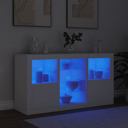 vidaXL Sideboard with LED Lights White 123x37x67 cm