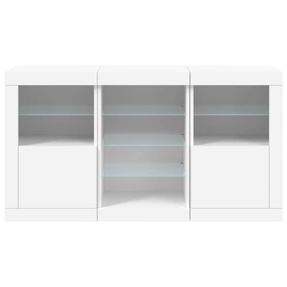 vidaXL Sideboard with LED Lights White 123x37x67 cm