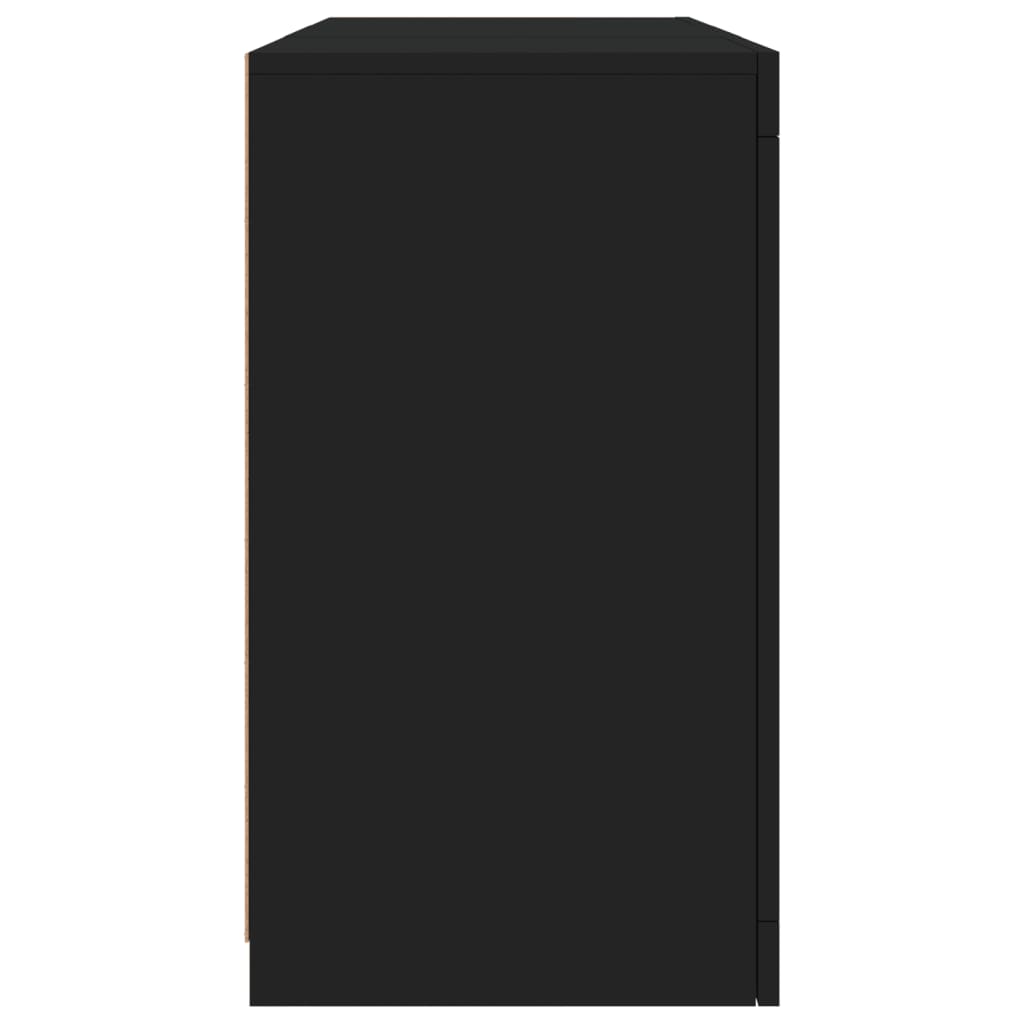 vidaXL Sideboard with LED Lights Black 123x37x67 cm
