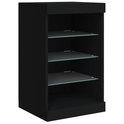 vidaXL Sideboard with LED Lights Black 123x37x67 cm