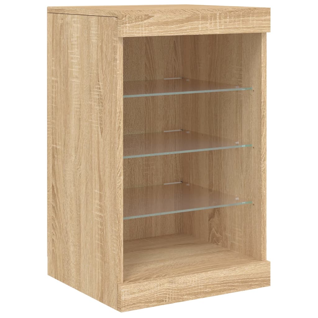 vidaXL Sideboard with LED Lights Sonoma Oak 123x37x67 cm