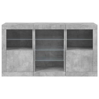 vidaXL Sideboard with LED Lights Concrete Grey 123x37x67 cm