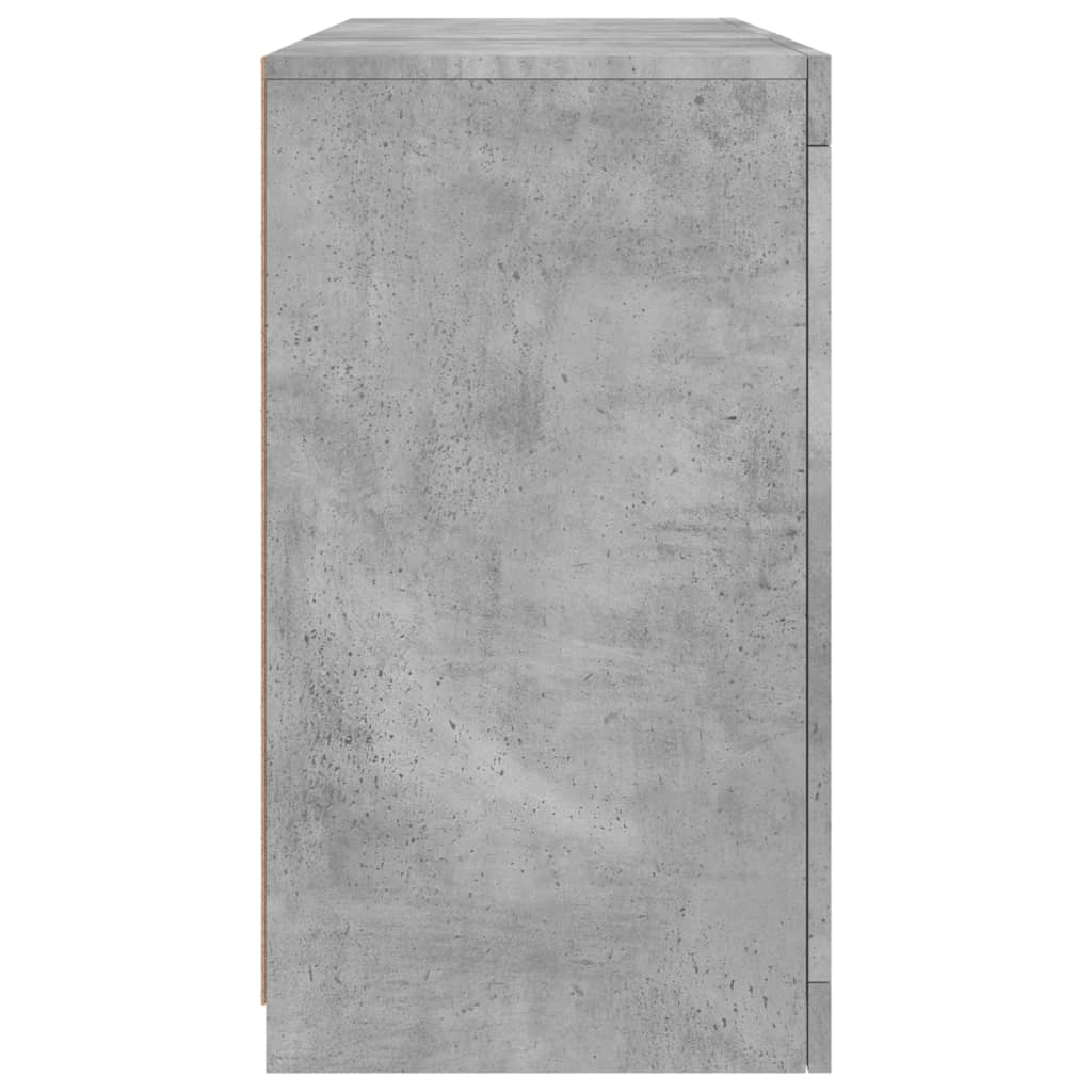 vidaXL Sideboard with LED Lights Concrete Grey 123x37x67 cm