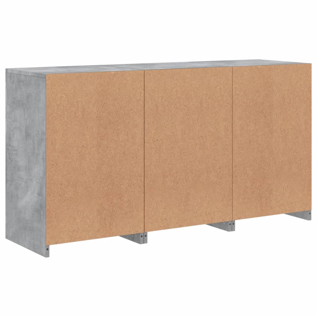 vidaXL Sideboard with LED Lights Concrete Grey 123x37x67 cm