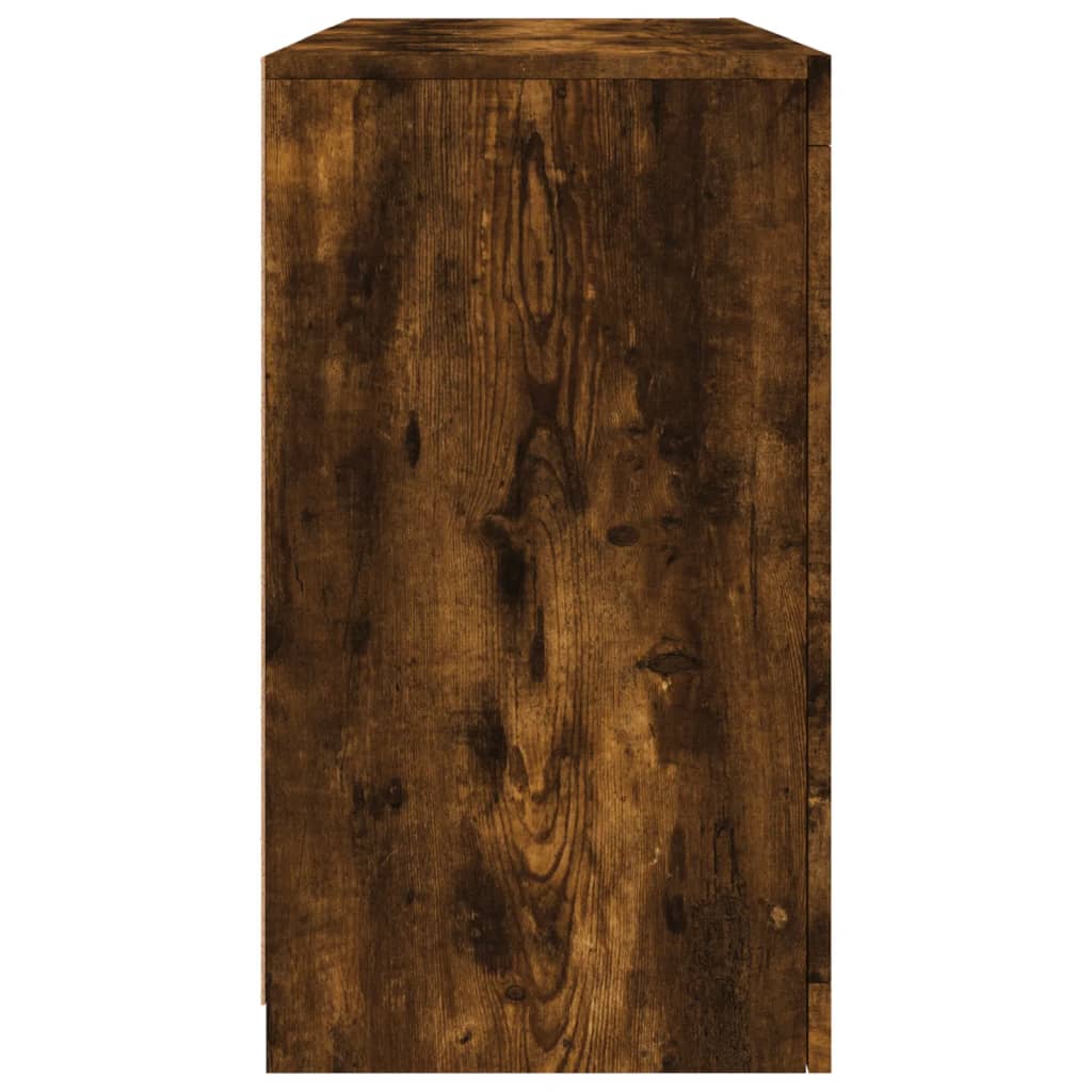 vidaXL Sideboard with LED Lights Smoked Oak 123x37x67 cm