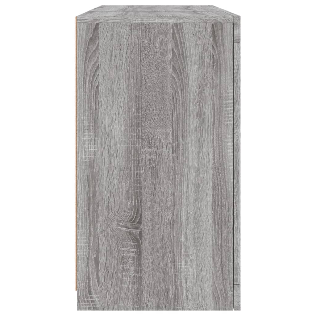 vidaXL Sideboard with LED Lights Grey Sonoma 123x37x67 cm