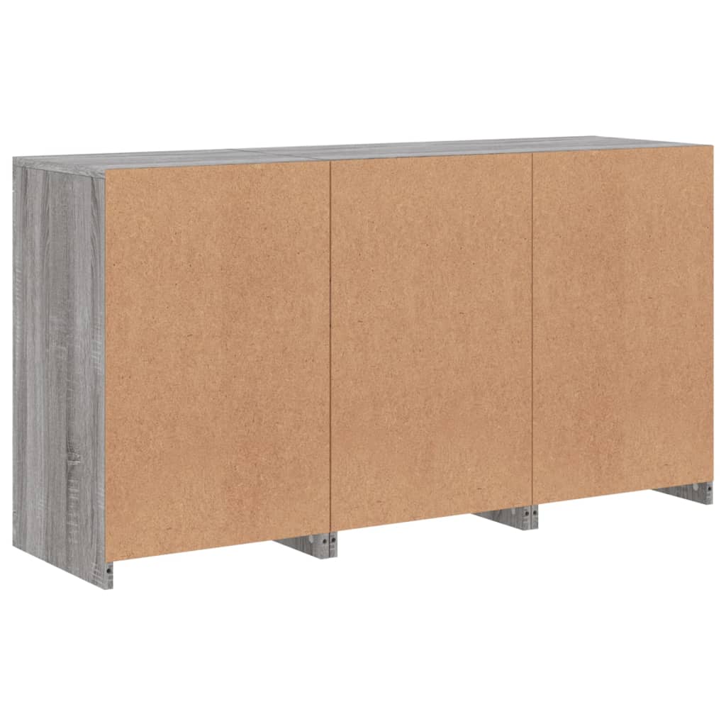vidaXL Sideboard with LED Lights Grey Sonoma 123x37x67 cm