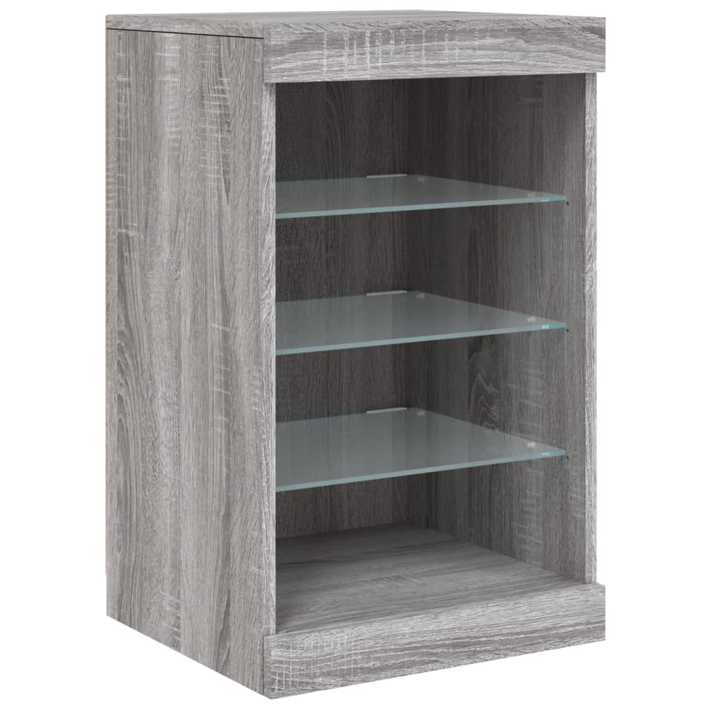 vidaXL Sideboard with LED Lights Grey Sonoma 123x37x67 cm