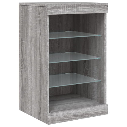 vidaXL Sideboard with LED Lights Grey Sonoma 123x37x67 cm