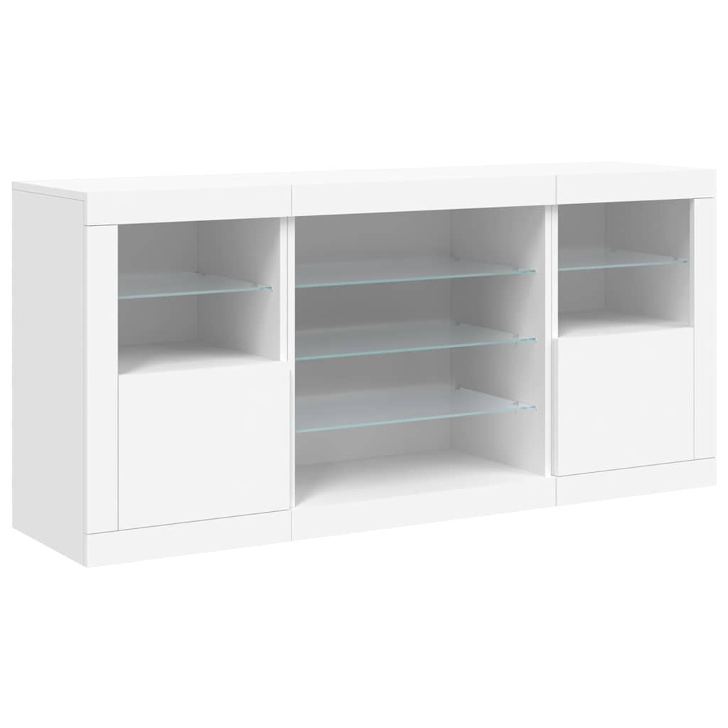 vidaXL Sideboard with LED Lights White 142,5x37x67 cm