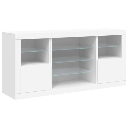 vidaXL Sideboard with LED Lights White 142,5x37x67 cm