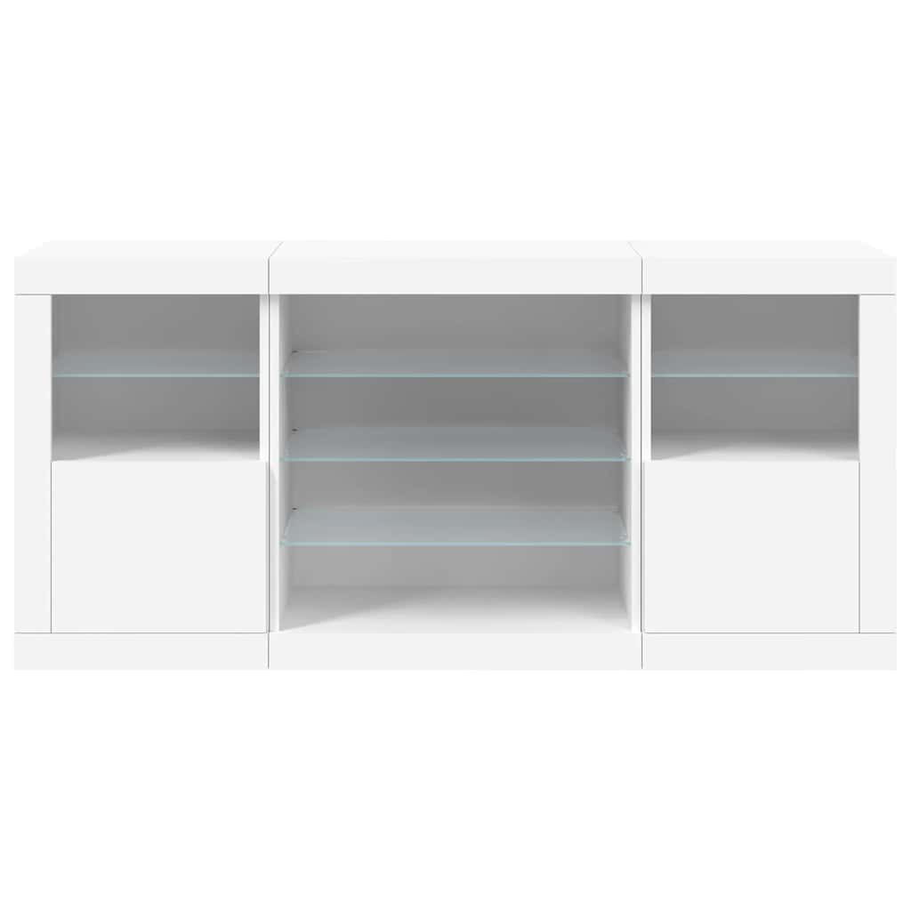 vidaXL Sideboard with LED Lights White 142.5x37x67 cm