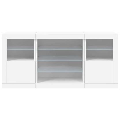 vidaXL Sideboard with LED Lights White 142,5x37x67 cm