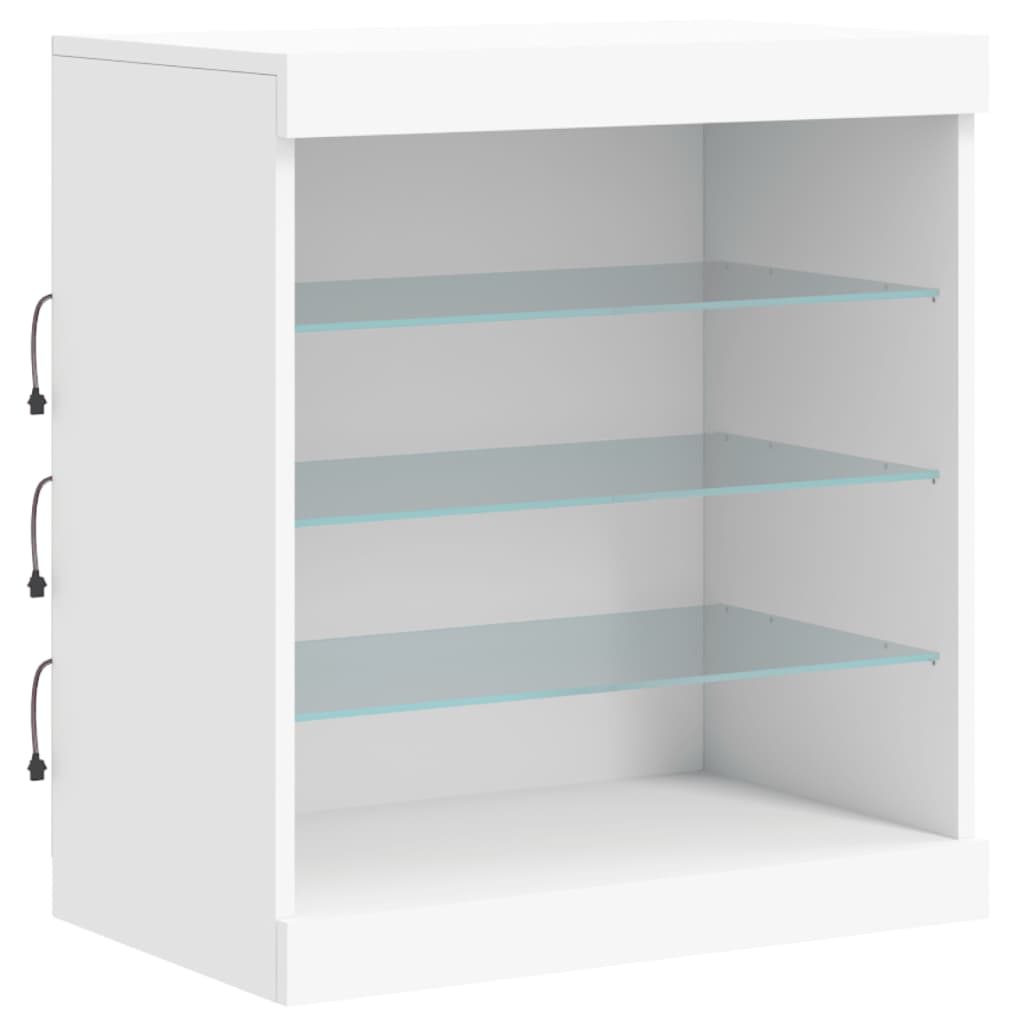vidaXL Sideboard with LED Lights White 142,5x37x67 cm