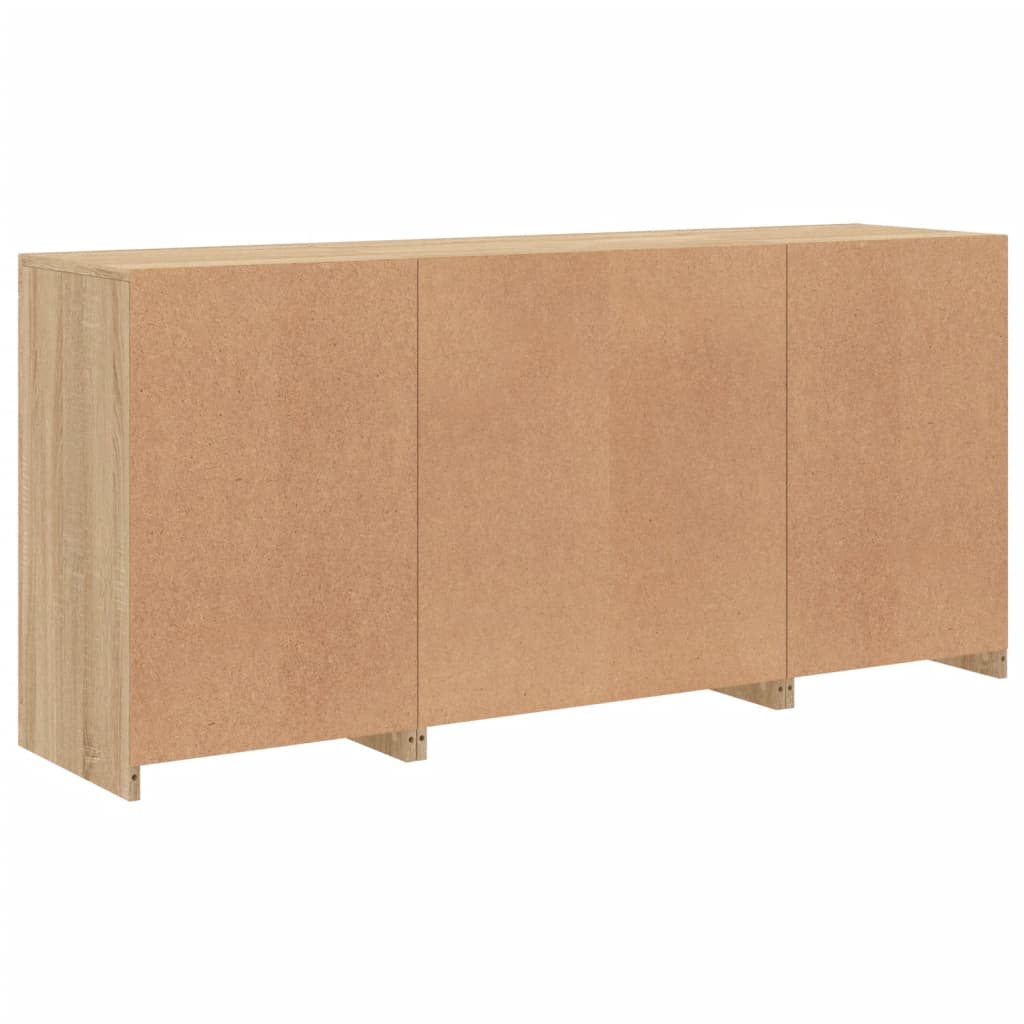 vidaXL Sideboard with LED Lights Sonoma Oak 142.5x37x67 cm
