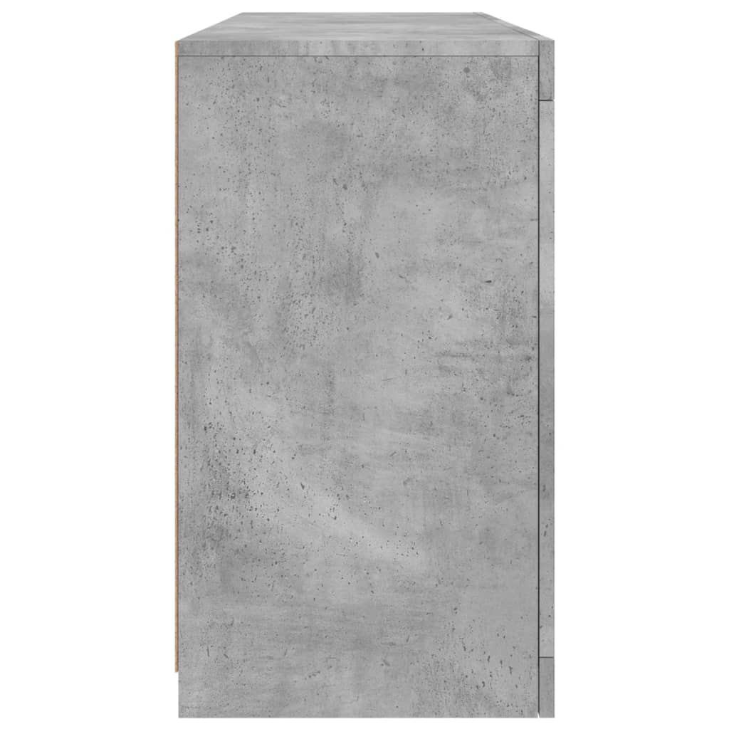 vidaXL Sideboard with LED Lights Concrete Grey 142,5x37x67 cm